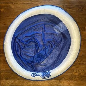 SwimWays Spring Float, Adult Pool Lounger - Blue and White